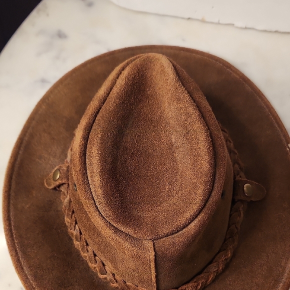 Henschel Hat Co. Brown Leather-Look Fedora (Medium) main image 8